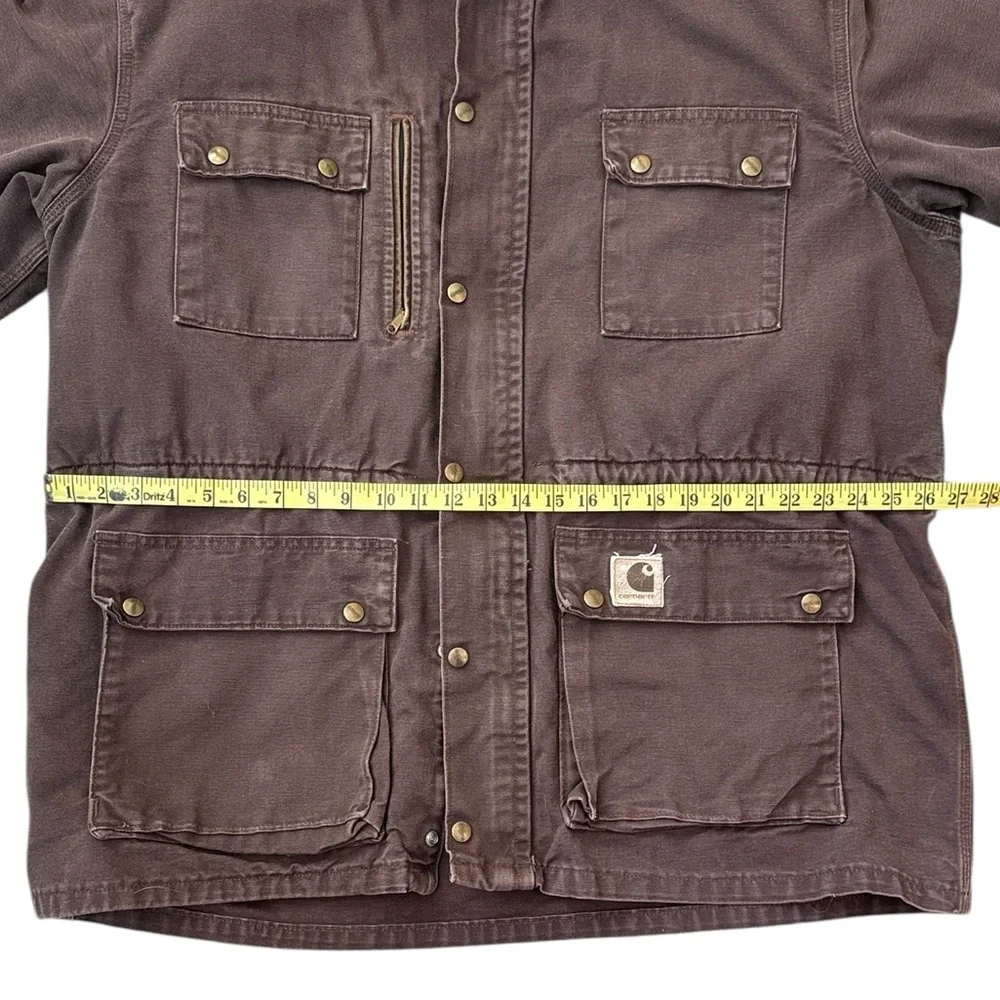 Vintage 90’s Carhartt Blanket Lined Jacket Barn Work Coat Brown CB2582 USA XL - Picture 9 of 16